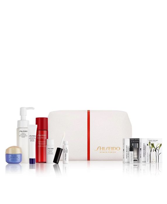 Shiseido набор тревел косметики в большой косметичке