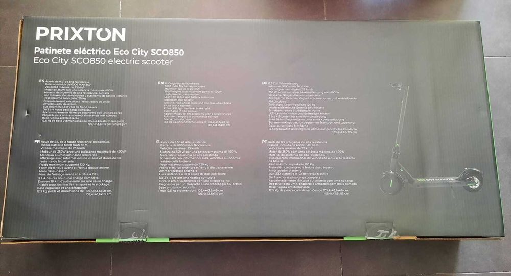 Trotinete elétrica Prixton Eco City SCO850 (nova em caixa selada)
