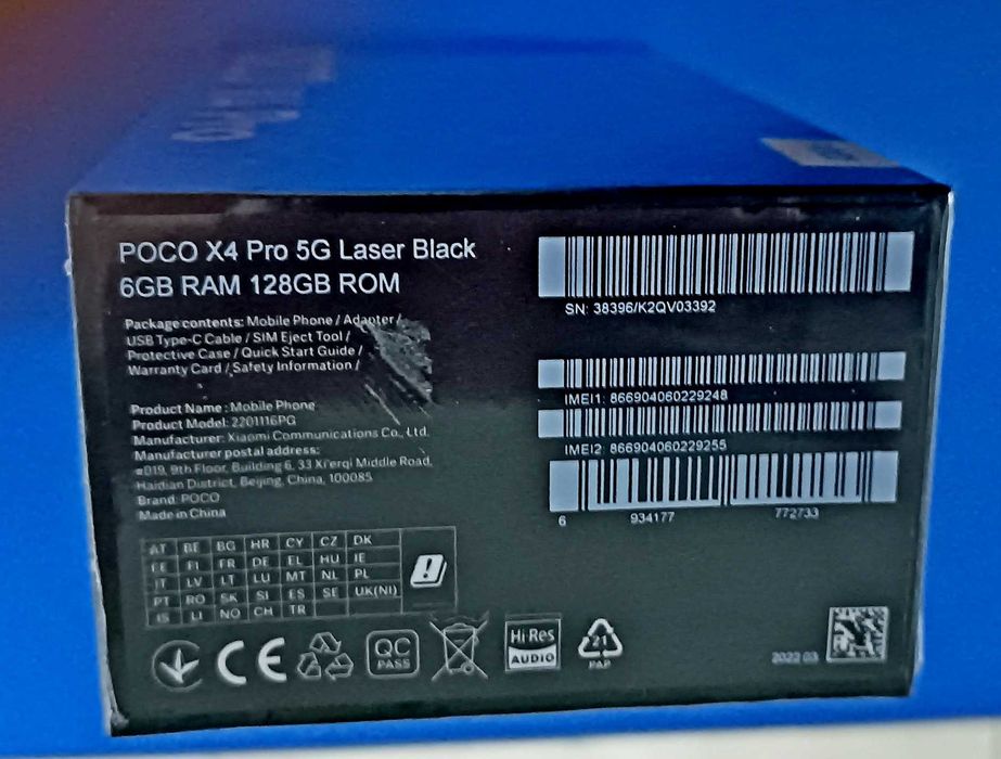 Смартфон Xiaomi POCO X4  Pro 5G Laser Black 6/126Gb новий