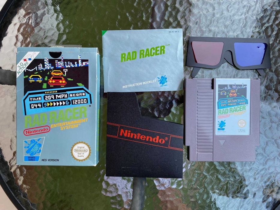 Rad Racer NES Pal ukv komplet okulary 3D oryginał Nintendo