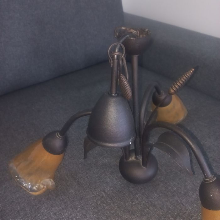 Żyrandol 3 ramienny mosiężny bdb
