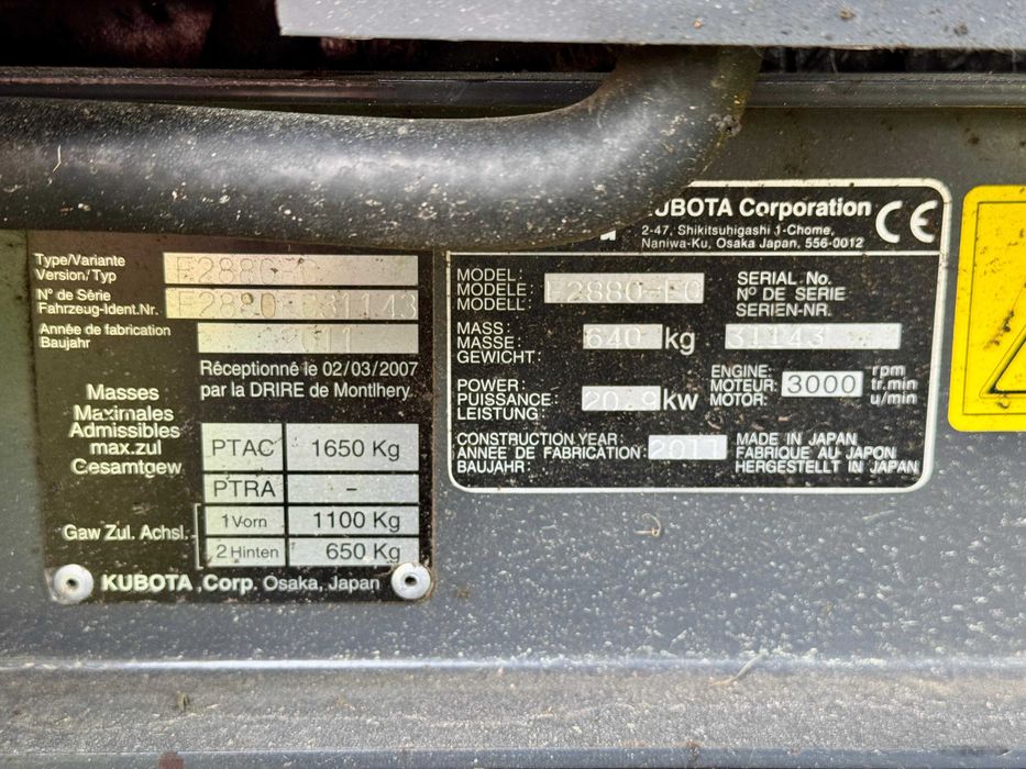 Kubota F2880 4WD 29 KM kosiarka traktorek kosisko mulczujące 185 cm diesel