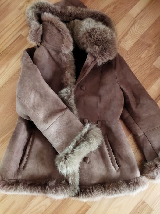 Дублянка натуральна жіноча з капішоном XXXL 62 - 64