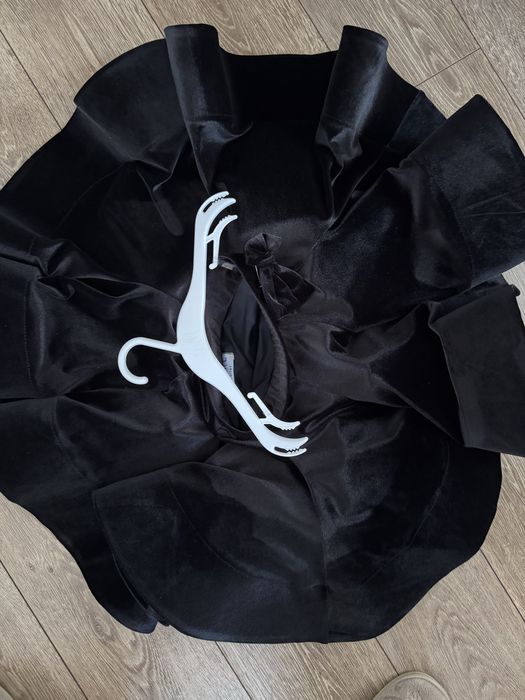 Сукня бейсик чорна велюр, бейсік, боді і юбка, турнірна сукня