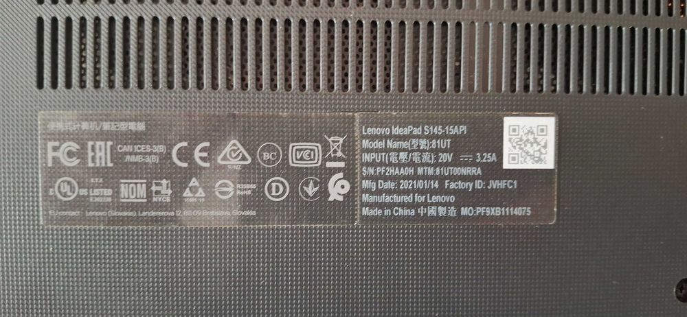 Ноутбук lenovo ideapad s145-15api на запчастини