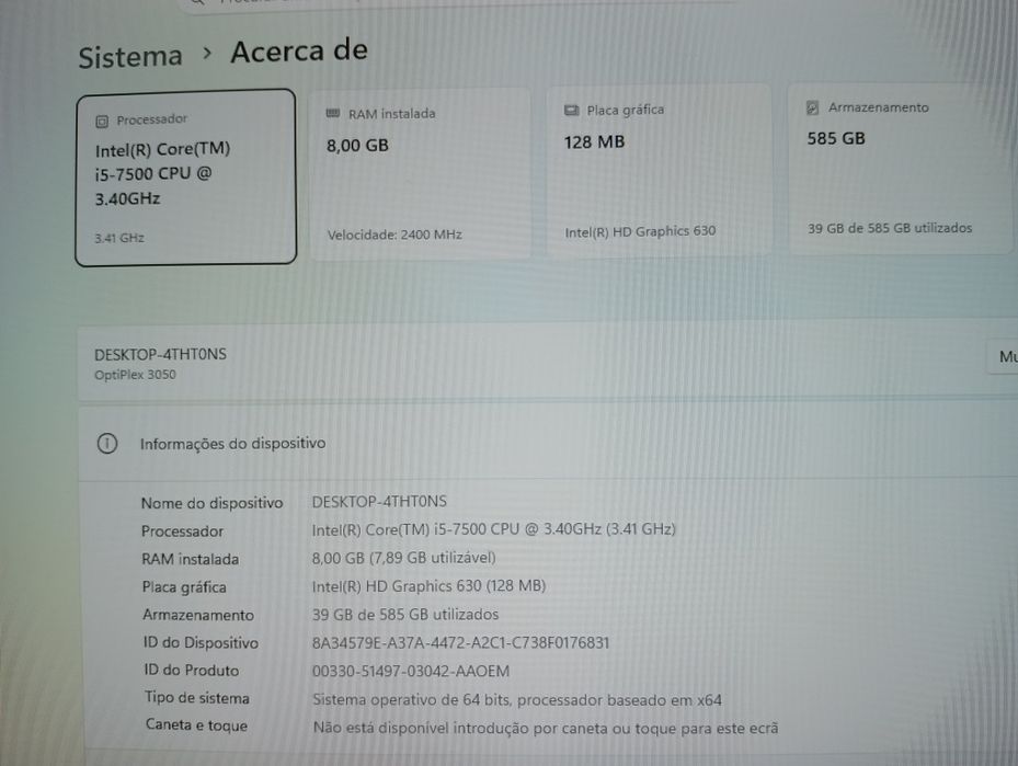 Dell Optiplex 3050 I5-7500 SFF
