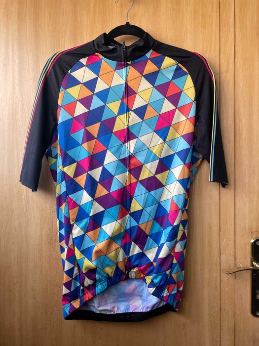 casaco ciclismo multicolor manga curta