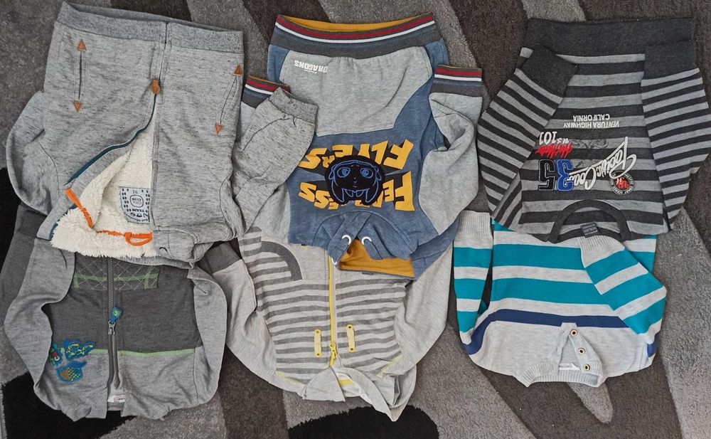 Zestaw ubrań chłopca 86 spodnie koszulki bluzy Coccodrillo Smyk