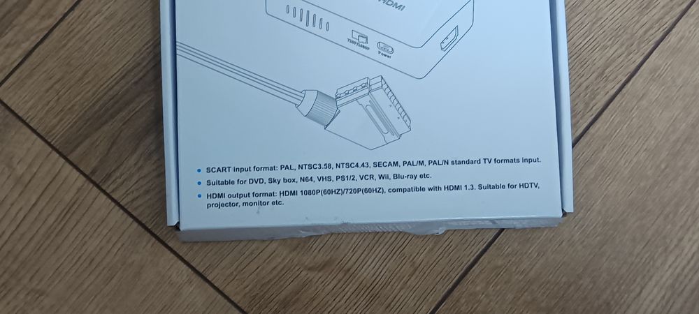 Adapter Konwerter eurozłącze Av Scart na HDMI 720P 1080p