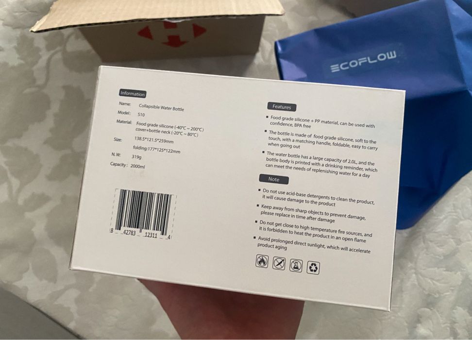 Нова! Складна пляшка силіконова для води EcoFlow 2 літри фляга