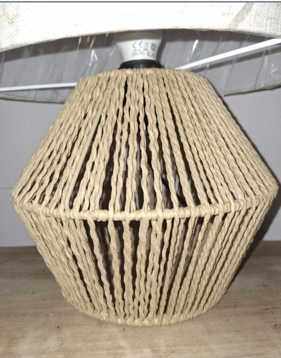 Lampa boho nowa wiklina wiklinowa lampka sznurek stołowa
