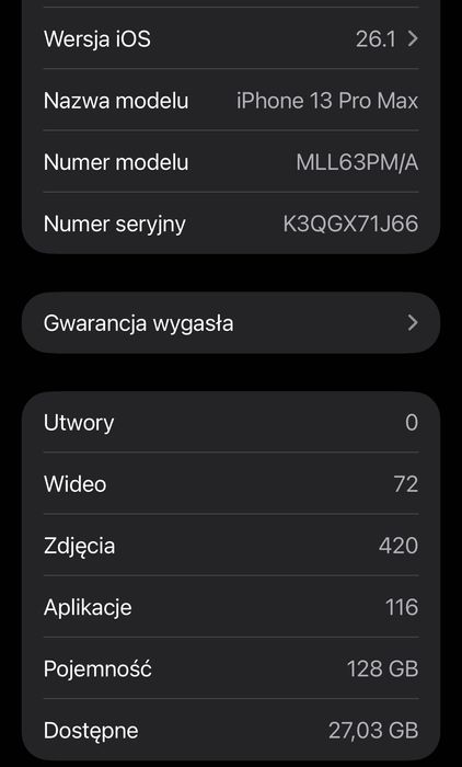 Phone 13 PRO MAX - 128 GB, grafitowy