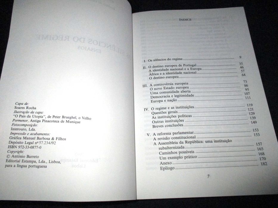 Livro Os Silêncios do Regime António Barreto Editorial Estampa
