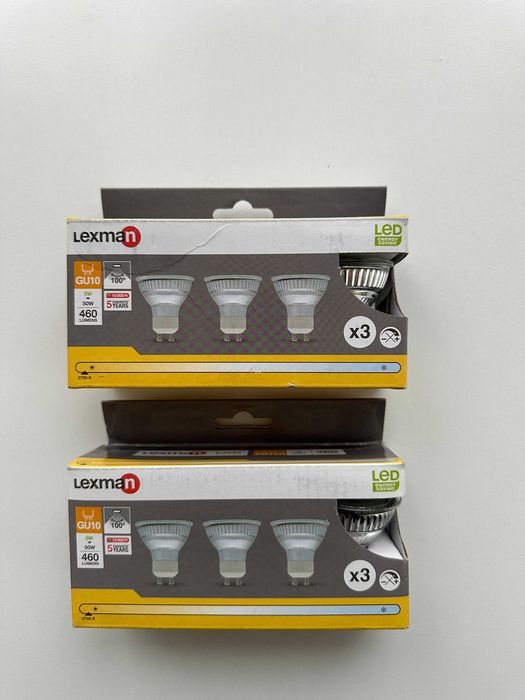 Oprawy stropowe okrągłe 6 sztuk   + żarówki led 6 sztuk (nowe)
