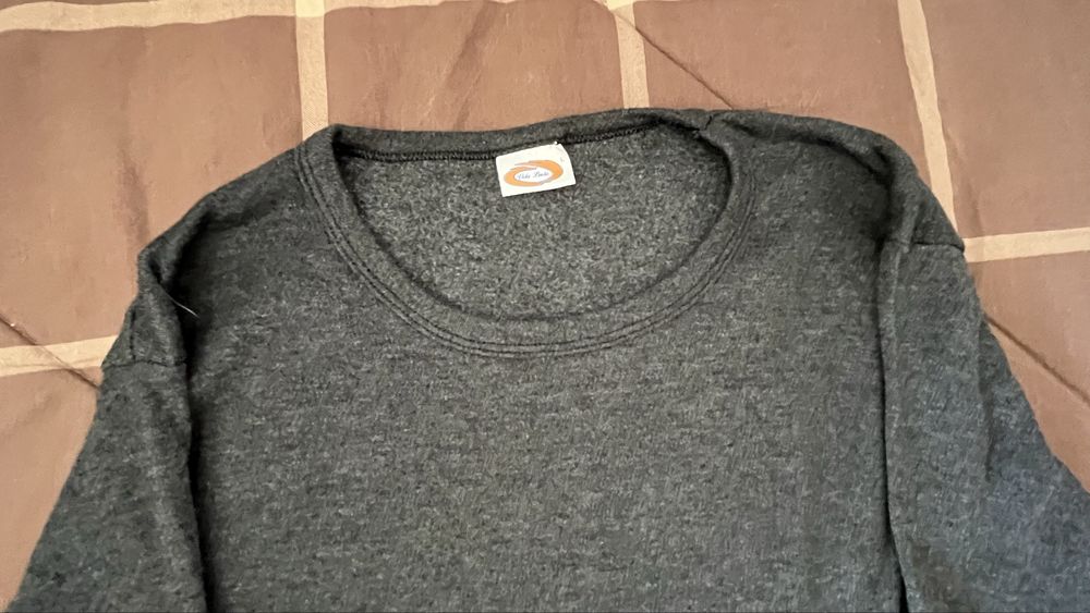 Pack 2 T-shirts manga comprida cinzento escuro — tamanho L