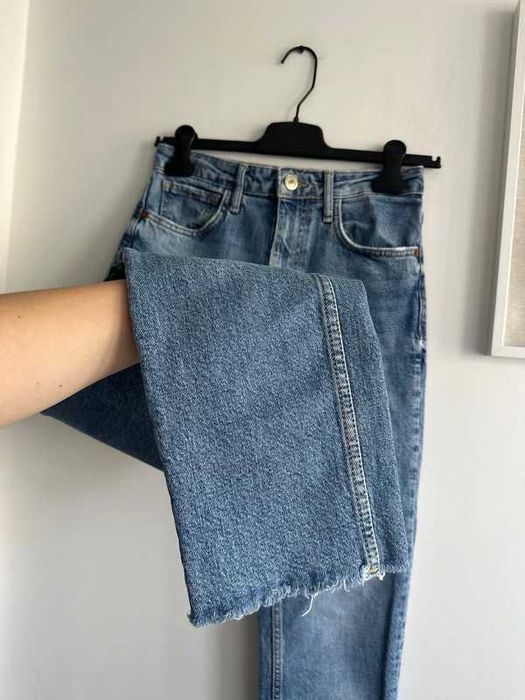Spodnie dżinsowe dżinsy jeansy Zara 34 xs cotton niebieskie