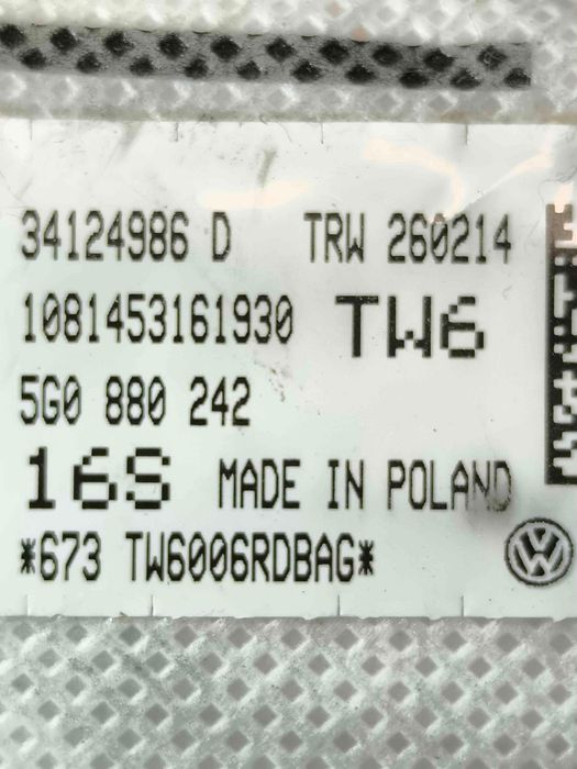 Airbag Banco Direito VW GOLF VII