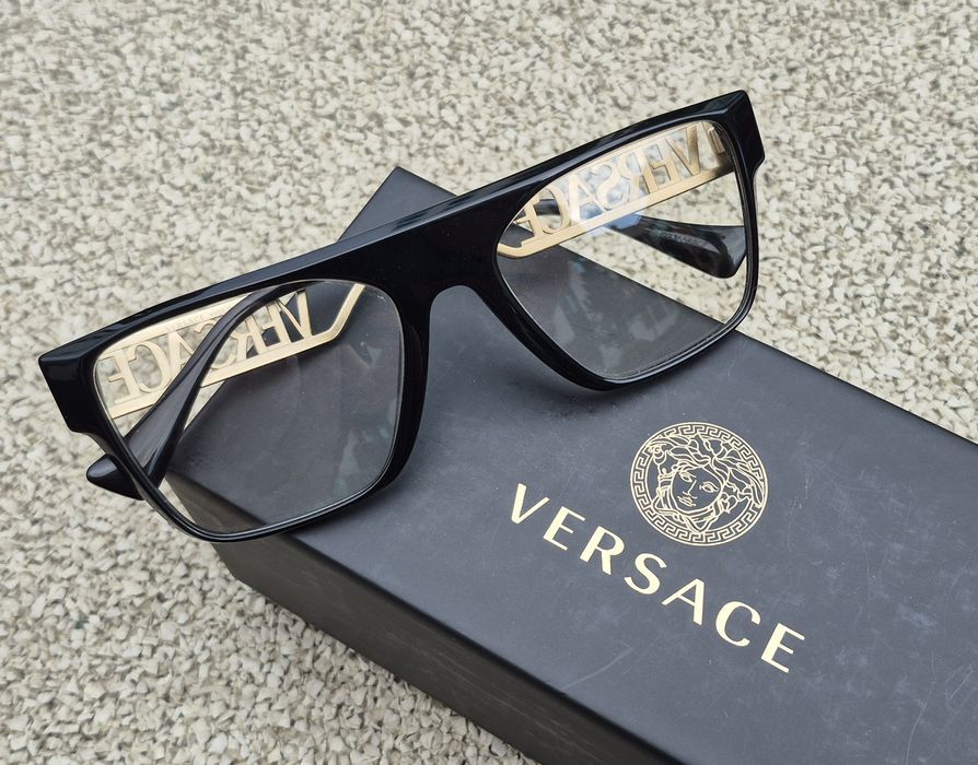 Жіночі чорні глянцеві оправи  з логотипом Versace 3326(Оригінал, Італія)