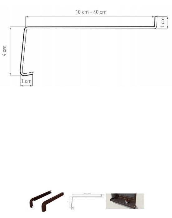 Parapet zewnętrzny stalowy 1,5 m brązowy zaślepki