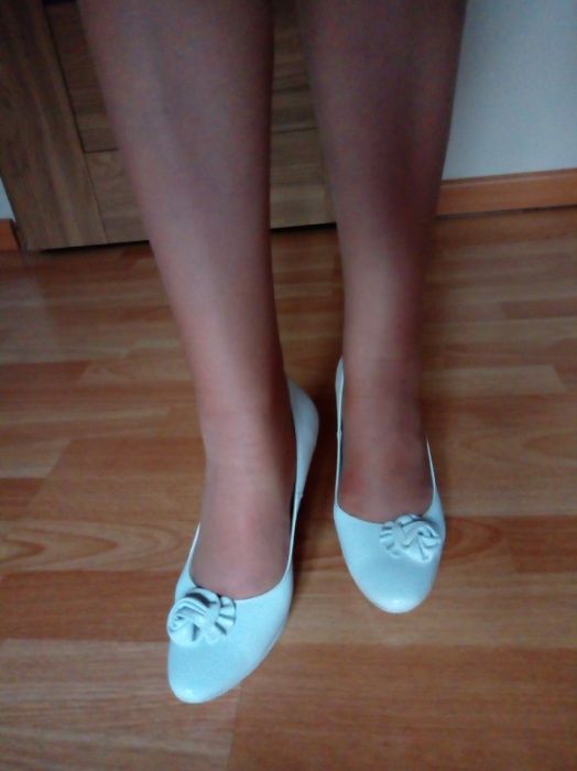 buty ślubne, białe, rozm. 38 - SKÓRZANE - Polecam