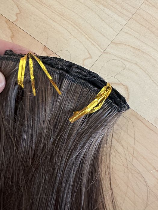 Треси 6 шт колір шатен накладне волосся 60 см