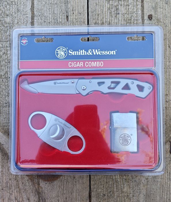 Подарунковий набір Smith & Wesson Cigar Combo: ніж,гільетина для сигар, запальничка
