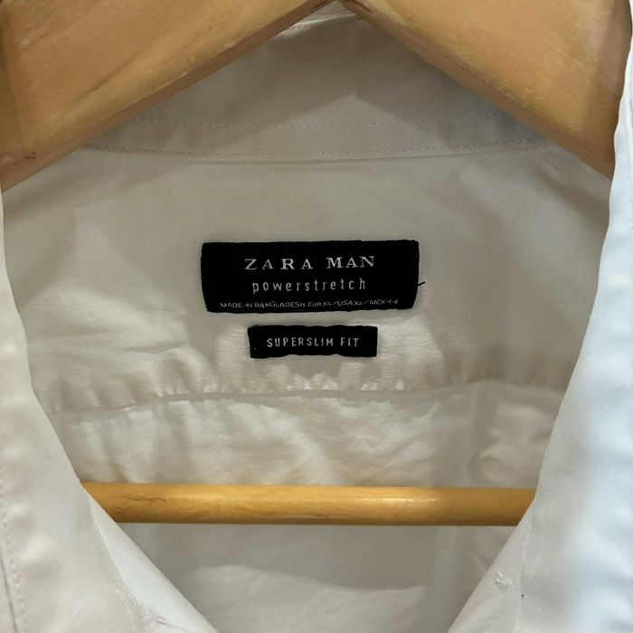 Biała, męska koszula ZARA powerstretch superslim fit