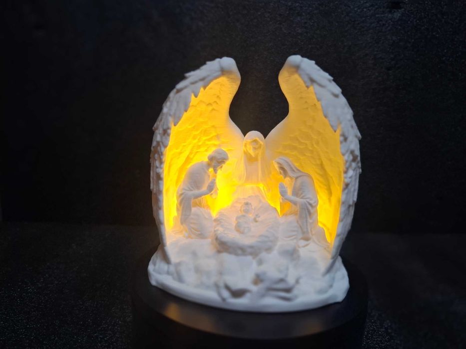 Presépio Sagrada Família com lâmpada