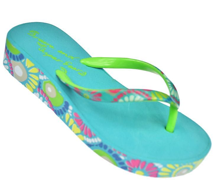 Klapki japonki dziecięce na koturnie A9589 l.bl roz. 31