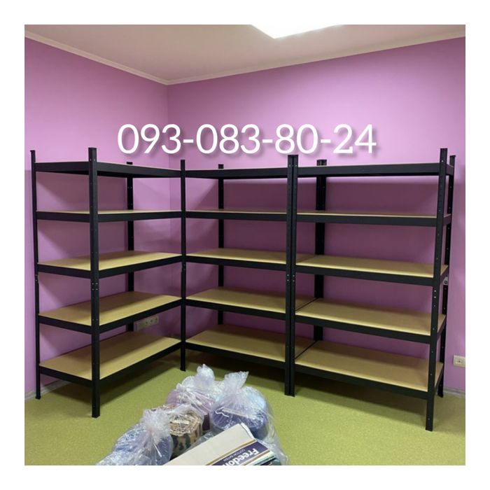 Стелажі, б/у новые, полочные стеллажи, металеві стелажі б/у