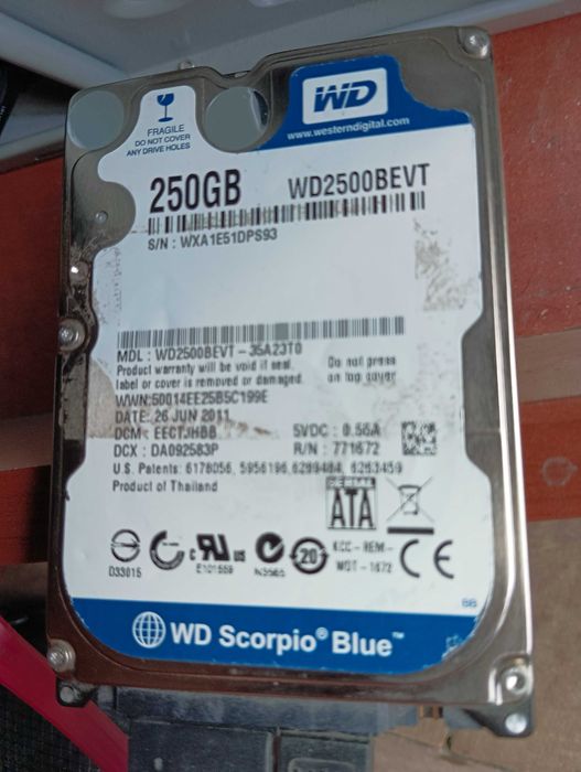 HDD WD Blue 250Gb 2.5