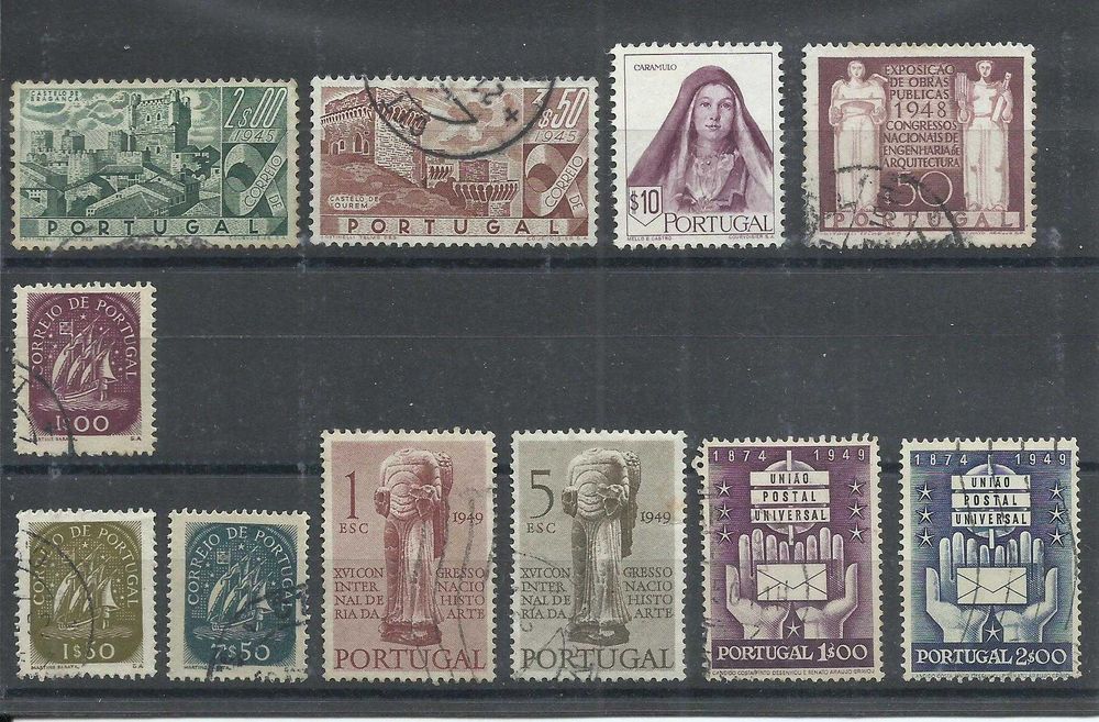 Selos portugueses – 100 selos usados - entre 1856 e 1953
