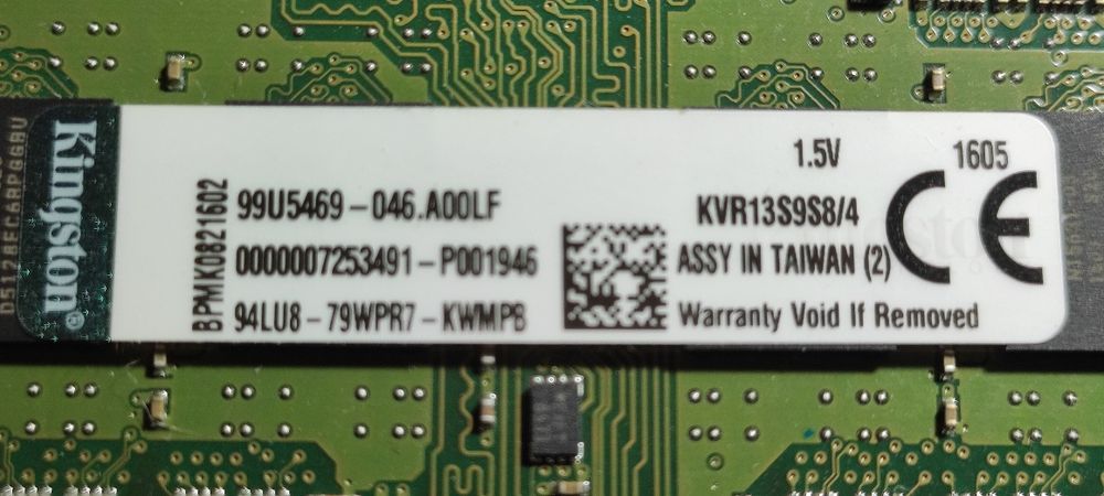 SO-DIMM  DDR3 SDRAM Kingston 4 gb