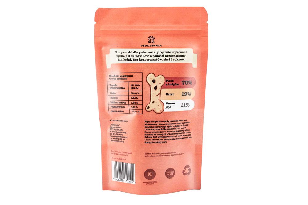 Zestaw 2 szt. naturalne przysmaki dla psów: Indyk i Dorsz