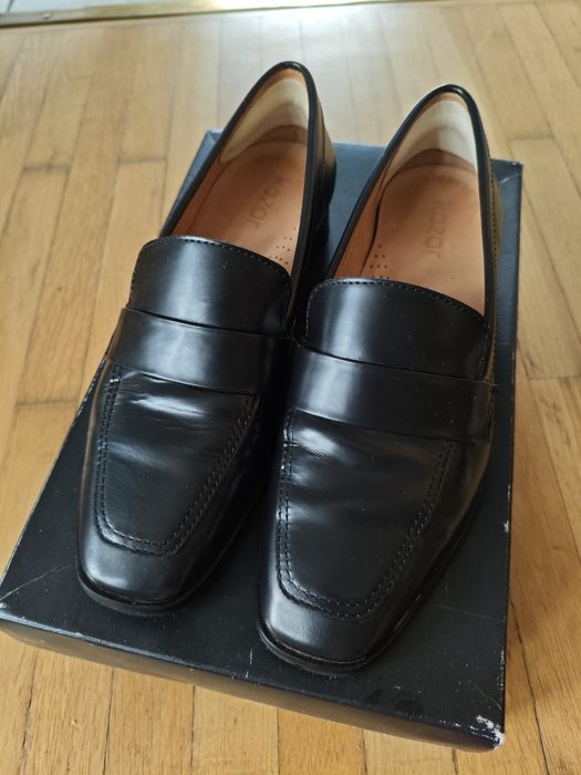 Piękne skórzane lordsy mokasyny Kazar 36