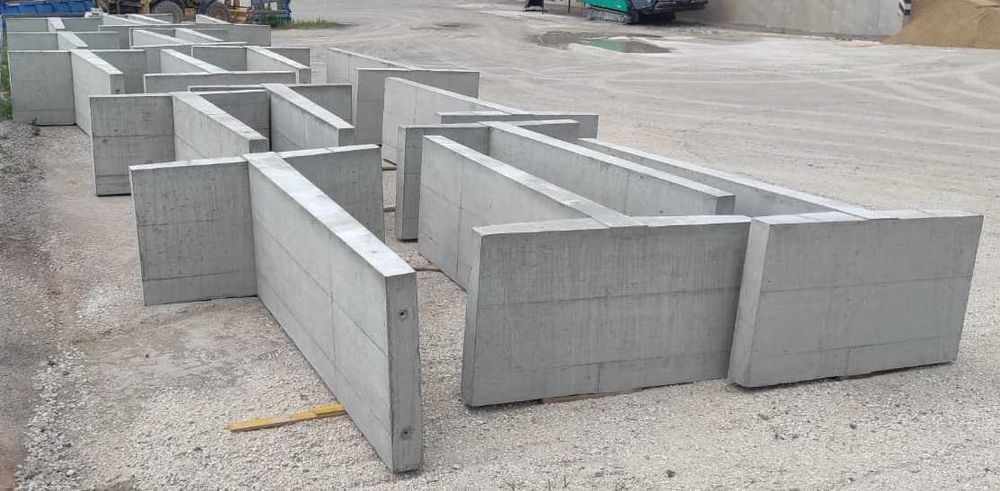 Ściana oporowa typu T wys. H=4m szer. 1,25m