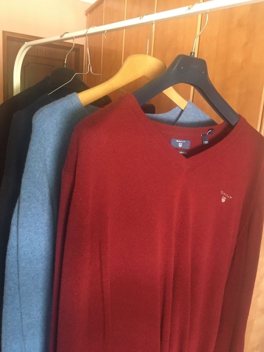 Polos e casaco de lã de marca e tamanho grande