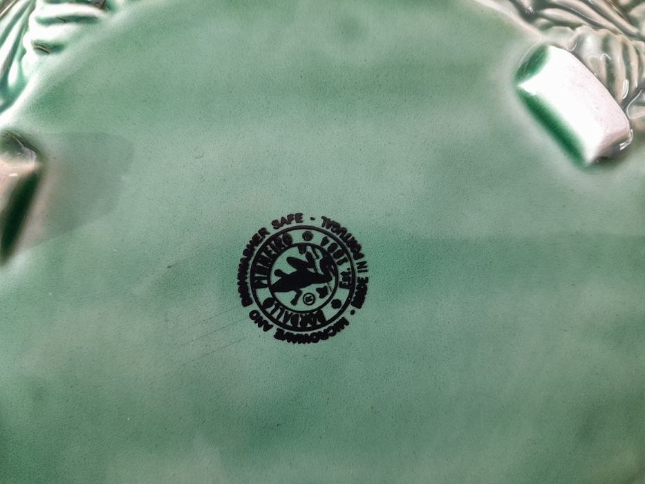 Taça e 6 pratos morangos Bordalo Pinheiro