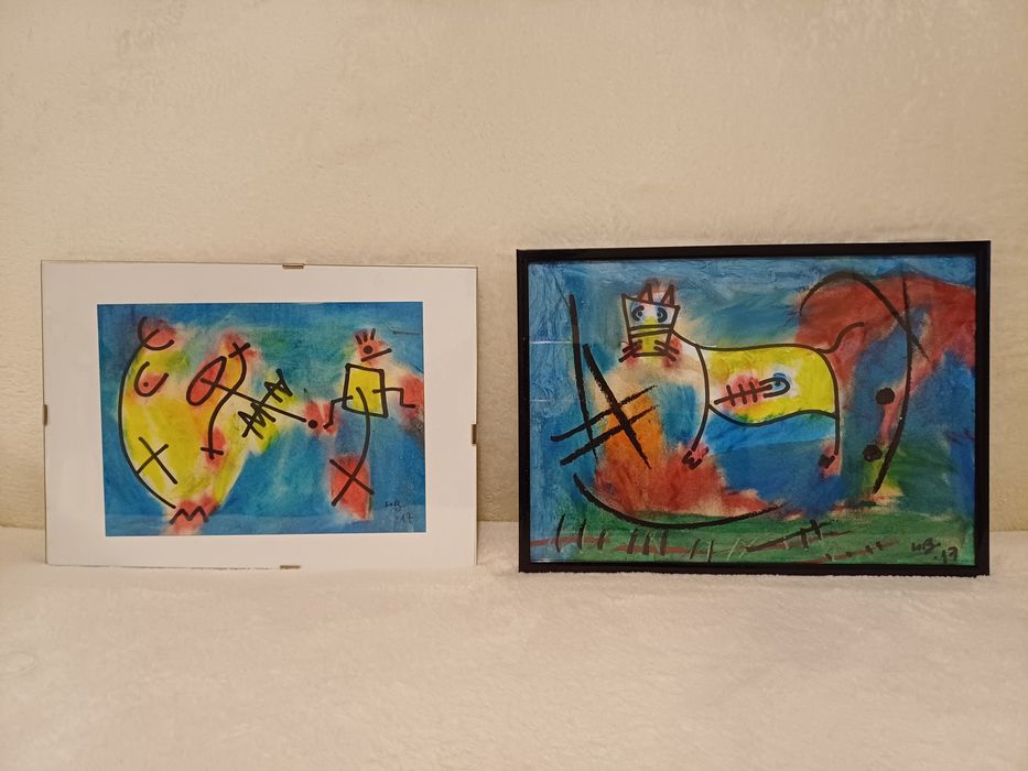 2 quadros de arte abstracta (autor: Lobo)
