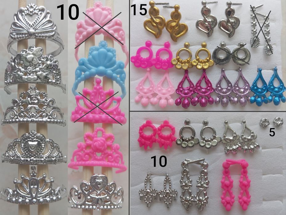 Аксесуари окуляри, ноутбук, обручі, сумки, сережки, кольє для барбі