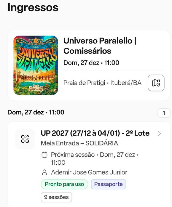Ingresso Universo paralelo