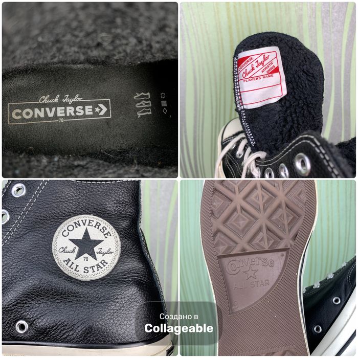 Утепленные кожаные кеды Converse Chuck 70 Hi Black 42.5