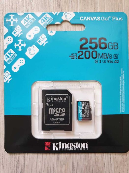 Карта пам'яті нова запакована Kingston microSDXC 256GB UHS-I U3 V30