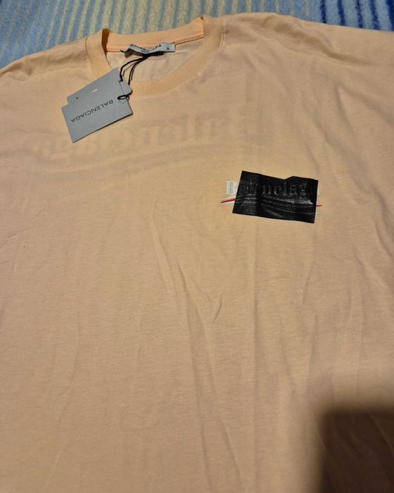 NOWOŚĆ Nowy koszulka tshirt bezowa Balenciaga Paris super JAKOŚĆ M