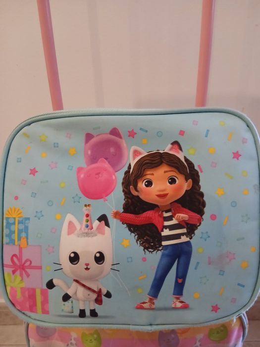 Conjunto: Mochila escolar e lancheira da Gaby gato