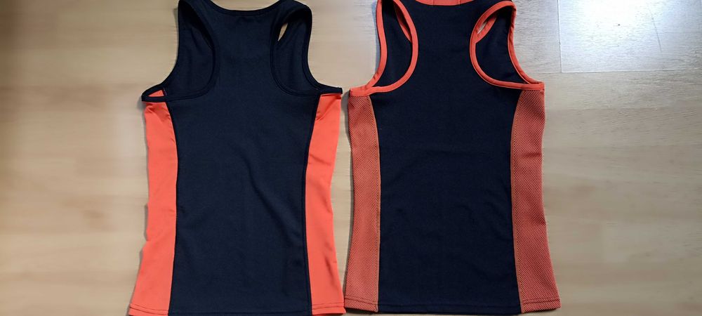 Koszulki bokserki 146 sportowe 2szt czarne pomarańczowe