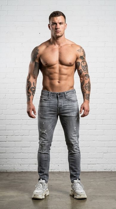 Стильные серые джинсы Jack & Jones (модель Glenn Slim) / Турция / Размер S