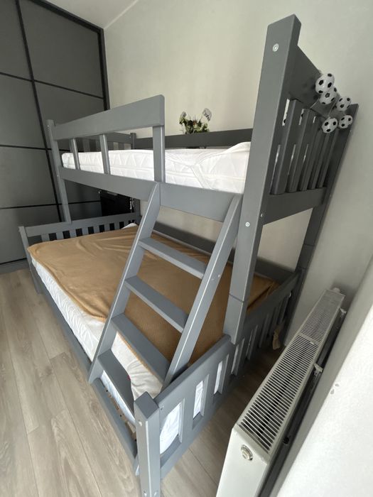 Łóżko piętrowe grafit