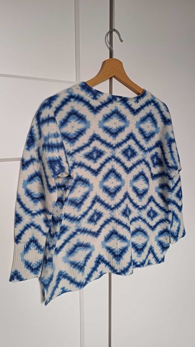 Kaszmirowy sweter z motywem abstrakcyjnym Pure Collection S/M oversize