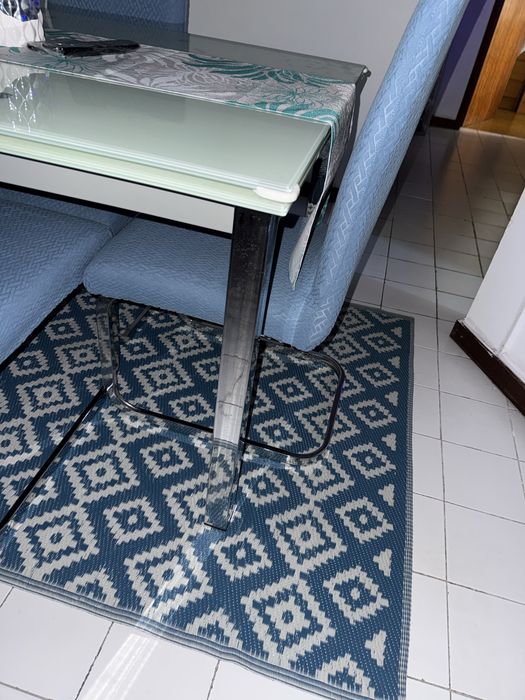 Mesa de vidro extensivel